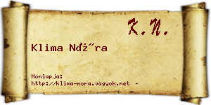 Klima Nóra névjegykártya